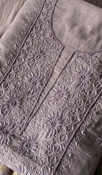 Load image into Gallery viewer, Women's Lakhnavi Handcrafted Mul Chanderi Unstitched Chikankari Full Suit Material - HONC0328104