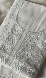 Load image into Gallery viewer, Women's Lakhnavi Handcrafted Mul Chanderi Unstitched Kurta And Dupatta Set - HONC0267974