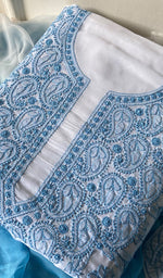 Load image into Gallery viewer, Adrita Women's Lakhnavi Handcrafted Cotton Chikankari Suit Material - HONC0289740