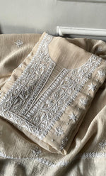 Load image into Gallery viewer, Women's Lakhnavi Handcrafted Unstitched Mul Chanderi Kurta And Dupatta Set - HONC0329035