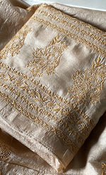 将图像加载到图库查看器中, Women's Lakhnavi Handcrafted Tussar Silk Chikankari Kurta And Dupatta Set - HONC0314535