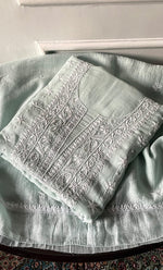 将图像加载到图库查看器中, Women's Lakhnavi Handcrafted Unstitched Mul Chanderi Kurta And Dupatta Set - HONC0329040