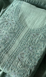 Load image into Gallery viewer, Women's Lakhnavi Handcrafted Mul Chanderi Unstitched Kurta And Dupatta Set- HONC0302259
