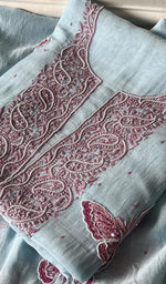 将图像加载到图库查看器中, Women's Lakhnavi Handcrafted Mul Chanderi Unstitched Kurta And Dupatta Set - HONC0295608