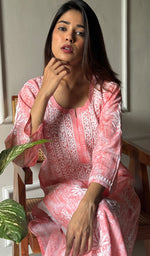 将图像加载到图库查看器中, Meerab Women's Lucknowi Handcrafted Cotton Chikankari Kurti - HONC0289701