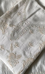 Load image into Gallery viewer, Women's Lakhnavi Handcrafted Chanderi Silk Semi - Stitched Kurta And Dupatta Set - HONC0314226