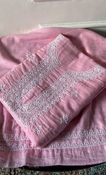 将图像加载到图库查看器中, Women's Lucknowi Handcrafted Kota Cotton Chikankari Unstitched Kurta And Dupatta Set - HONC0340090