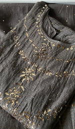 Load image into Gallery viewer, Women's Lakhnavi Handcrafted Chanderi Silk Semi - Stitched Anarkali And Dupatta Set - HONC0355014