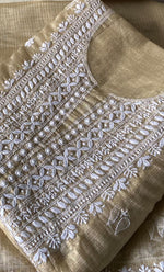 Load image into Gallery viewer, Women's Lucknowi Handcrafted Kota Chanderi Chikankari Kurta And Dupatta Set - HONC0314064