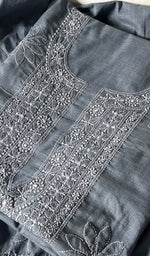 将图像加载到图库查看器中, Women's Lakhnavi Handcrafted Unstitched Cotton Chikankari Suit Material - HONC0275046
