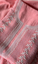 Load image into Gallery viewer, Women's Lakhnavi Handcrafted Maheshwari Mul Chanderi Unstitched Kurta And Dupatta Set - HONC0301249