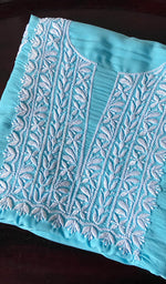 将图像加载到图库查看器中, Simran Women's Lakhnavi Handcrafted Modal Cotton Chikankari Unstitched Kurti Fabric - HONC0261070