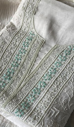 Load image into Gallery viewer, Women's Lakhnavi Handcrafted Mul Chanderi Unstitched Kurta And Dupatta Set - HONCO278059