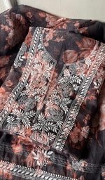 Load image into Gallery viewer, Disha Women's Lakhnavi Handcrafted Organza Chikankari Unstitched Kurta And Dupatta Set - HONC0211543