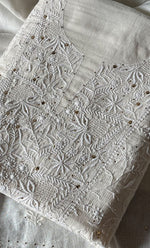 Load image into Gallery viewer, Women's Lakhnavi Handcrafted Maheshwari Mul Chanderi Unstitched Kurta And Dupatta Set- HONC0276233