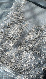 将图像加载到图库查看器中, Women's Lakhnavi Handcrafted Munga Silk Chikankari Kurta And Dupatta Set - HONC0278882