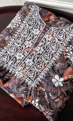 Load image into Gallery viewer, Women's Lakhnavi Handcrafted Cotton Chikankari Unstitched Kurti Fabric - HONC0315323