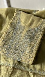 Load image into Gallery viewer, Women's Lakhnavi Handcrafted Mul Chanderi Semi - Stitched Kurta And Dupatta Set - HONC0269047