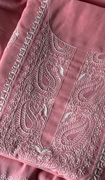 Load image into Gallery viewer, Women's Lakhnavi Handcrafted Cotton Unstitched Kurta And Dupatta Set - HONC0185417