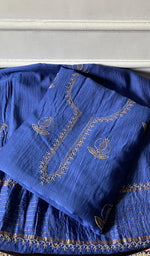 Load image into Gallery viewer, ‹› Women's Lakhnavi Handcrafted Mul Chanderi Unstitched Chikankari Full Suit Material - HONC0345266
