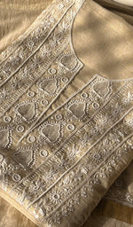Load image into Gallery viewer, Women's Lakhnavi Handcrafted Tissue Chanderi Unstitched Kurta And Dupatta Set - HONC0284699