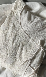 Load image into Gallery viewer, Women's Lakhnavi Handcrafted Mul Chanderi Semi - Stitched Angrakha And Dupatta Set- HONC0267145