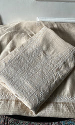 Load image into Gallery viewer, Women's Lakhnavi Handcrafted Unstitched Munga Silk Chikankari Kurta And Dupatta Set- HONC0337755