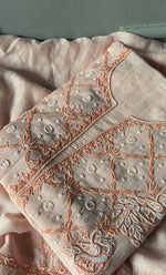 Load image into Gallery viewer, Women's Lakhnavi Handcrafted Mul Chanderi Unstitched Kurta And Dupatta Set- HONC0312986