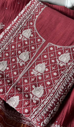 Load image into Gallery viewer, Women's Lakhnavi Handcrafted Mul Chanderi Kurta And Dupatta Set - HONC0288996