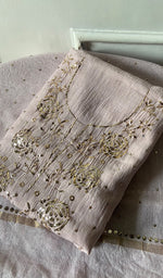 Load image into Gallery viewer, Women's Lakhnavi Handcrafted Mul Chanderi Unstitched Kurta And Dupatta Set - HONC0323216