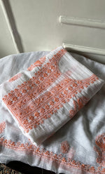 Load image into Gallery viewer, Women's Lucknowi Handcrafted Kota Cotton Chikankari Unstitched Kurta And Dupatta Set - HONC0305074