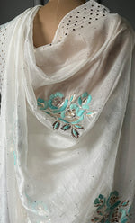 Load image into Gallery viewer, Women's Lucknowi Handcrafted Pure Organza Silk Chikankari Saree - HONC0307476