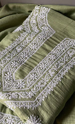 Load image into Gallery viewer, Alishba Women's Lucknowi Handcrafted Kota Cotton Chikankari Unstitched Kurta And Dupatta Set - HONC0312652