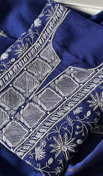 将图像加载到图库查看器中, Women's Lakhnavi Handcrafted Munga Silk Chikankari Kurta And Dupatta Set- HONC0273488