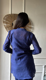 Load image into Gallery viewer, Emma Women's Lucknowi Handcrafted Mul Chanderi Stitched Chikankari Kurta And Plazzo Set- HONC0338383
