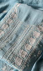 Load image into Gallery viewer, Women's Lakhnavi Handcrafted Mul Chanderi Unstitched Kurta And Dupatta Set - HONC0307416