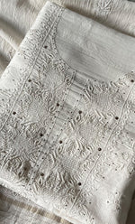 Load image into Gallery viewer, Women's Lakhnavi Handcrafted Maheshwari Mul Chanderi Unstitched Kurta And Dupatta Set- HONC0261184