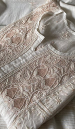 Load image into Gallery viewer, Women's Lakhnavi Handcrafted Mul Chanderi Semi - Stitched Kurta And Dupatta Set - HONC0343195