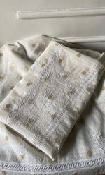 将图像加载到图库查看器中, Women's Lakhnavi Handcrafted Unstitchd Mul Chanderi Kurta And Dupatta Set - HONC0341045