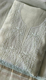 Load image into Gallery viewer, Women's Lakhnavi Handcrafted Mul Chanderi Chikankari Full Suit Material - HONC0279290