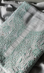 Load image into Gallery viewer, Women's Lakhnavi Handcrafted Maheshwari Mul Chanderi Unstitched Kurta And Dupatta Set - HONC0296495