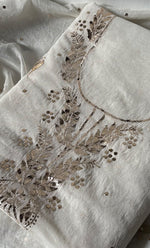 将图像加载到图库查看器中, Women's Lakhnavi Handcrafted Unstitched Mul Chanderi Kurta And Dupatta Set - HONC0321821