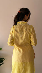 将图像加载到图库查看器中, Women's Lucknowi Handcrafted Mul Chanderi Stitched Chikankari Kurta And Plazzo Set- HONC0378802