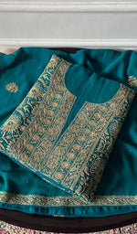 Load image into Gallery viewer, Women's Lakhnavi Handcrafted Pure Silk Georgette Chikankari Kurta And Dupatta Set - HONC0346865