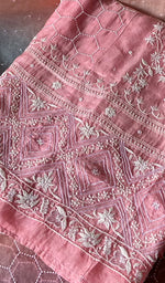Load image into Gallery viewer, Eshani Women's Lucknowi Handcrafted Pure Organza Silk Chikankari Semi- stitched Anarkali Dupatta Set- HONC0362217