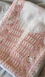 将图像加载到图库查看器中, Women's Lakhnavi Handcrafted Maheshwari Mul Chanderi Unstitched Kurta And Dupatta Set - HONC0271880