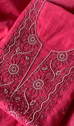 将图像加载到图库查看器中, Women's Lakhnavi Handcrafted Mul Chanderi Chikankari Full Suit Material - HONC0271165