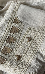 Load image into Gallery viewer, Women's Lakhnavi Handcrafted Maheshwari Mul Chanderi Unstitched Kurta And Dupatta Set- HONC0286816