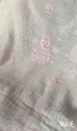 Load image into Gallery viewer, Shirin Women's Lakhnavi Handcrafted Mul Chanderi Unstitched Kurta And Dupatta Set - HONC0249185