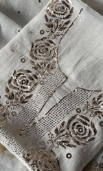 将图像加载到图库查看器中, Women's Lakhnavi Handcrafted Unstitched Mul Chanderi Kurta And Dupatta Set - HONC0322428